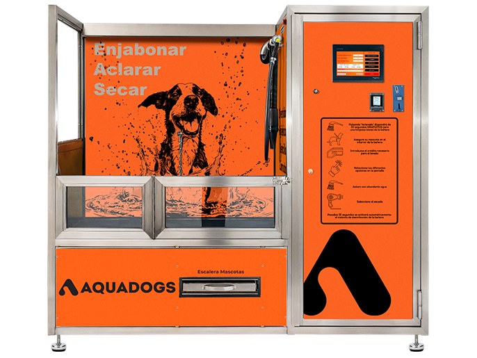 Toma de frente 2 máquina autolavado para perros aqa-5024, aquadogs tech