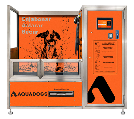 Toma de frente máquina autolavado para perros aqa-5024, aquadogs tech